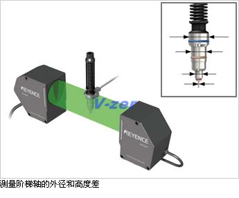 測量階梯軸的外徑和高度差